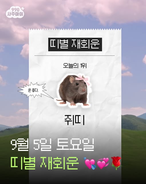 사주아이 공식 인스타그램의 띠별 재회운 콘텐츠 표지